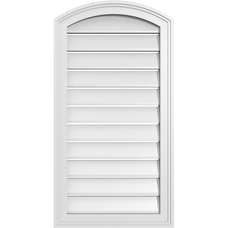 Ekena Millwork Arch Top Surface Mount PVC Gable Vent: Non-Functional, w/2"W x 1-1/2"P Brickmould Frame, 18"W x 32"H GVPAR18X3202SN